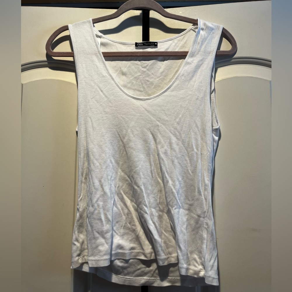 Zara Classic White Tank Top